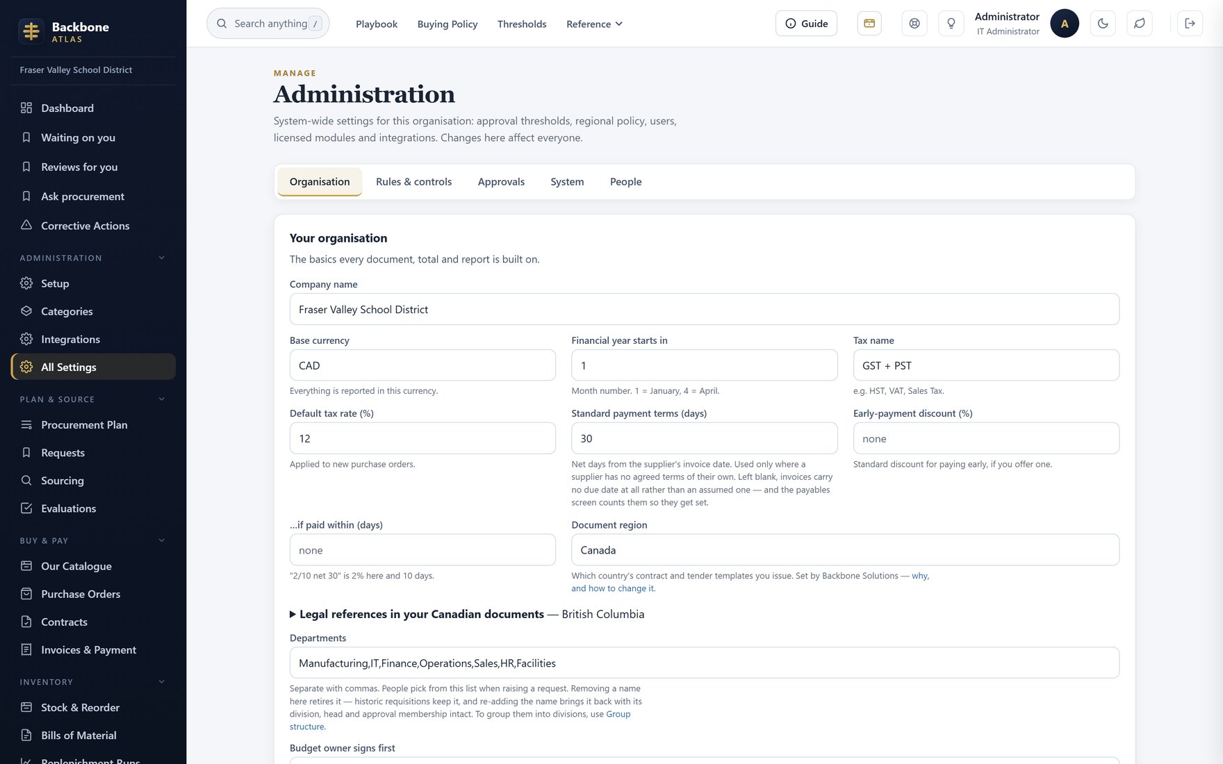 Region & thresholds — The settings the rules page is generated from — change these, and it rewrites.